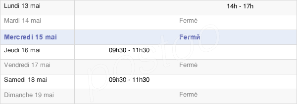 horaires d'ouverture de la Mairie De Méry-Sur-Marne