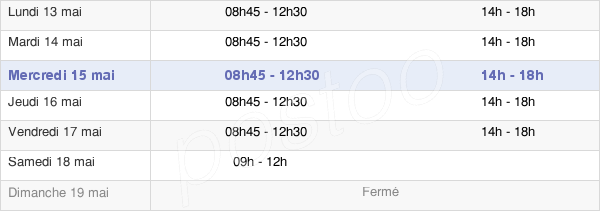 horaires d'ouverture de la Mairie De Férolles-Attilly