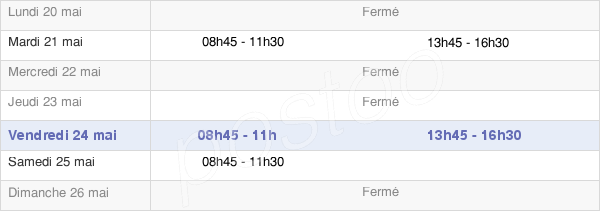horaires d'ouverture de la Mairie De Mouy-Sur-Seine
