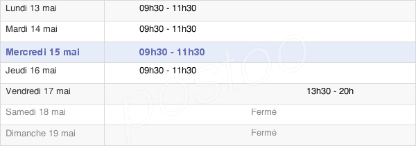 horaires d'ouverture de la Mairie De Chamigny