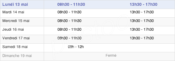 horaires d'ouverture de la Mairie De Fontenay-Trésigny