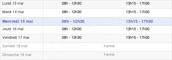 horaires d'ouverture de la Mairie De Biars-Sur-Cère