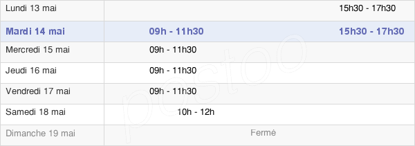 horaires d'ouverture de la Mairie De Viels-Maisons