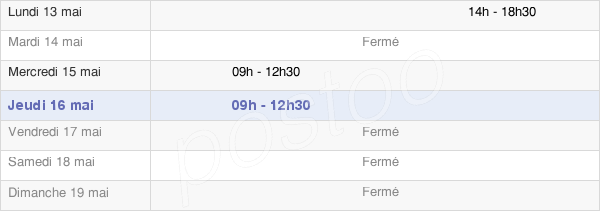 horaires d'ouverture de la Mairie De Chauvigny-Du-Perche
