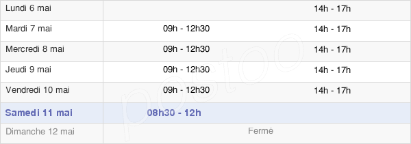 horaires d'ouverture de la Mairie De Saint-Romain-Sur-Cher