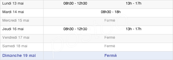 horaires d'ouverture de la Mairie De Saint-Rimay