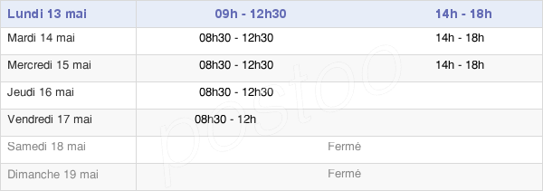 horaires d'ouverture de la Mairie De Belmont-Sur-Rance