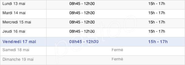horaires d'ouverture de la Mairie De Sainte-Eulalie-D'Olt