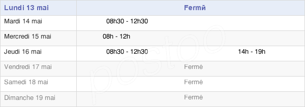 horaires d'ouverture de la Mairie De Garindein
