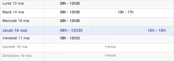 horaires d'ouverture de la Mairie De Ramous