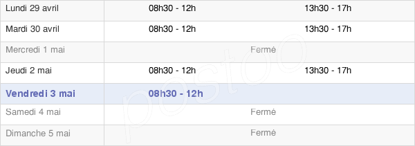 horaires d'ouverture de la Mairie D'Orgeix