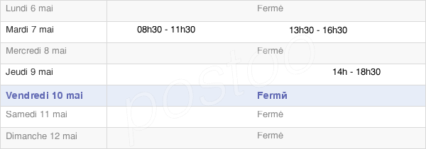 horaires d'ouverture de la Mairie De Poinson-Lès-Fayl