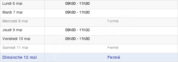 horaires d'ouverture de la Mairie De Varennes-Sur-Amance