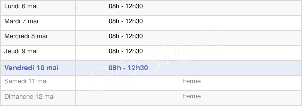 horaires d'ouverture de la Mairie De Baudinard-Sur-Verdon