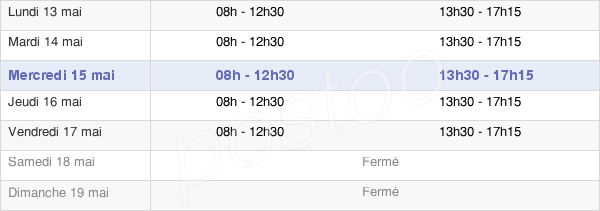 horaires d'ouverture de la Mairie De La Cadière-D'Azur