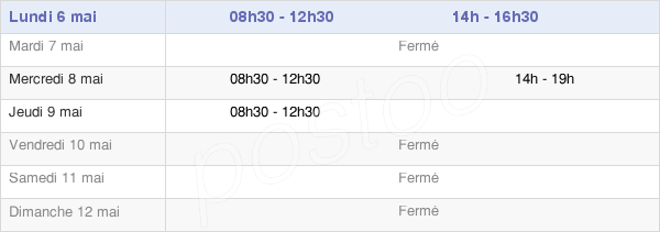 horaires d'ouverture de la Mairie De Vensat