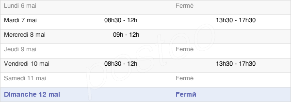 horaires d'ouverture de la Mairie De Saint-Rémy-De-Blot