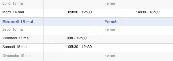 horaires d'ouverture de la Mairie D'Égliseneuve-Près-Billom