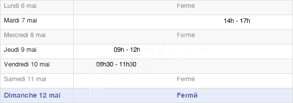 horaires d'ouverture de la Mairie De Villeneuve-Lembron