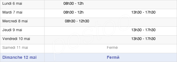 horaires d'ouverture de la Mairie De Montaigut-Le-Blanc