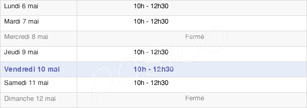 horaires d'ouverture de la Mairie De Viverols