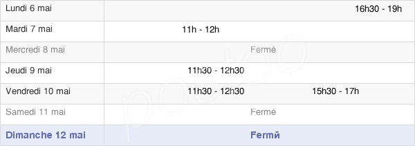 horaires d'ouverture de la Mairie Du Châtelet-Sur-Retourne