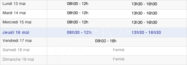 horaires d'ouverture de la Mairie De Saint-Étienne-De-Saint-Geoirs