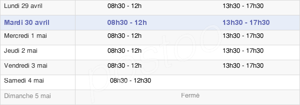 horaires d'ouverture de la Mairie D'Aulnay-Sous-Bois