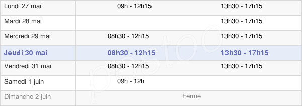 horaires d'ouverture de la Mairie De Saint-Nolff