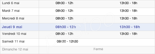 horaires d'ouverture de la Mairie De Guégon