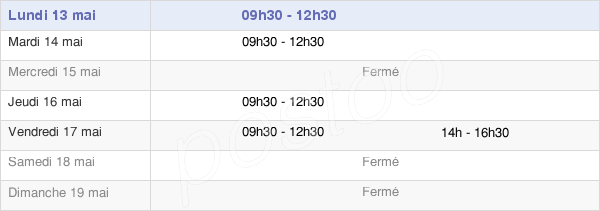 horaires d'ouverture de la Mairie D'Écotay-L'Olme
