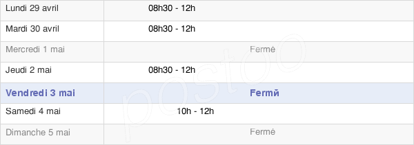 horaires d'ouverture de la Mairie De Fourneaux