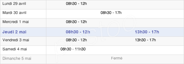 horaires d'ouverture de la Mairie De Pouilly-Les-Nonains