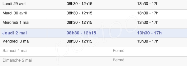 horaires d'ouverture de la Mairie Du Chambon-Feugerolles