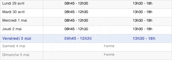 horaires d'ouverture de la Mairie De Cambronne-Lès-Clermont