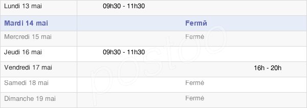 horaires d'ouverture de la Mairie De Fresne-Léguillon