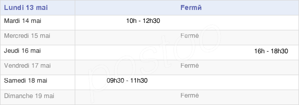horaires d'ouverture de la Mairie De Lachapelle-Sous-Rougemont
