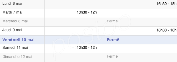 horaires d'ouverture de la Mairie De Foussemagne