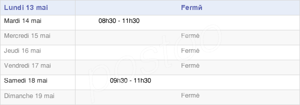 horaires d'ouverture de la Mairie De Saint-Maurice-En-Cotentin