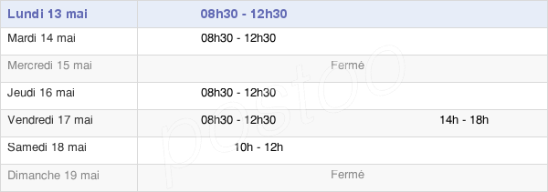 horaires d'ouverture de la Mairie De Notre-Dame-Du-Touchet