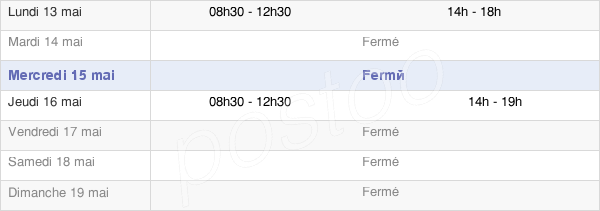 horaires d'ouverture de la Mairie De Fontenay
