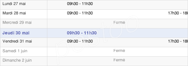 horaires d'ouverture de la Mairie De La Neuville-Lès-Bray
