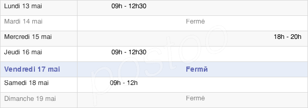 horaires d'ouverture de la Mairie De Ferrières