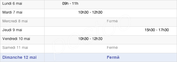 horaires d'ouverture de la Mairie De Versainville