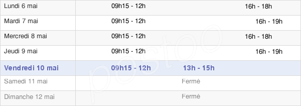 horaires d'ouverture de la Mairie De May-Sur-Orne
