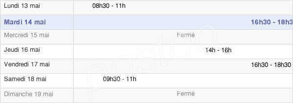 horaires d'ouverture de la Mairie De Sainte-Honorine-Du-Fay
