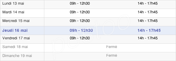 horaires d'ouverture de la Mairie De Condé-Sur-Sarthe