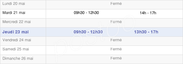 horaires d'ouverture de la Mairie De Pervenchères