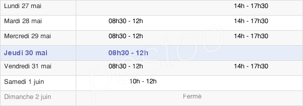 horaires d'ouverture de la Mairie De Saint-Genou