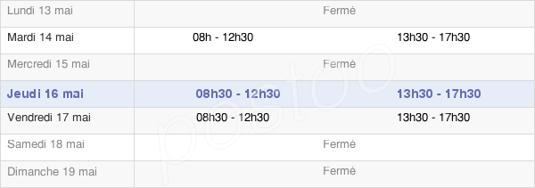 horaires d'ouverture de la Mairie De Brion